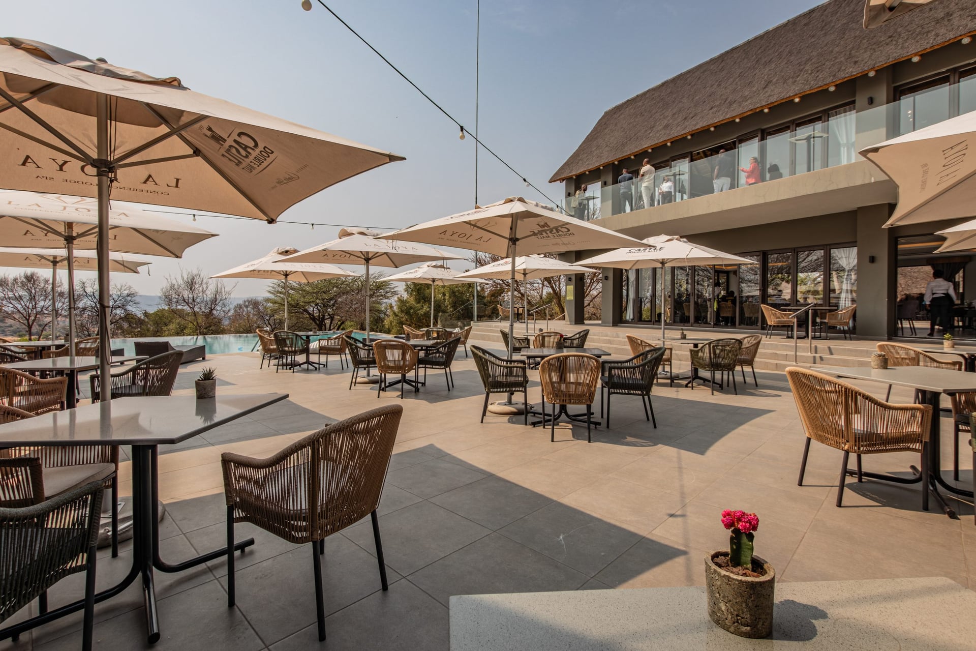 La Joya terrace dining at sunset